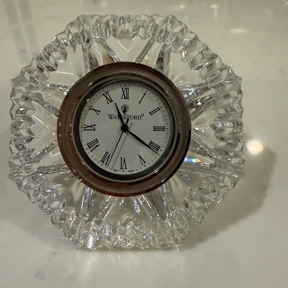 Waterford Crystal Classic Lismore Diamond Shape Desk Clock 3.5